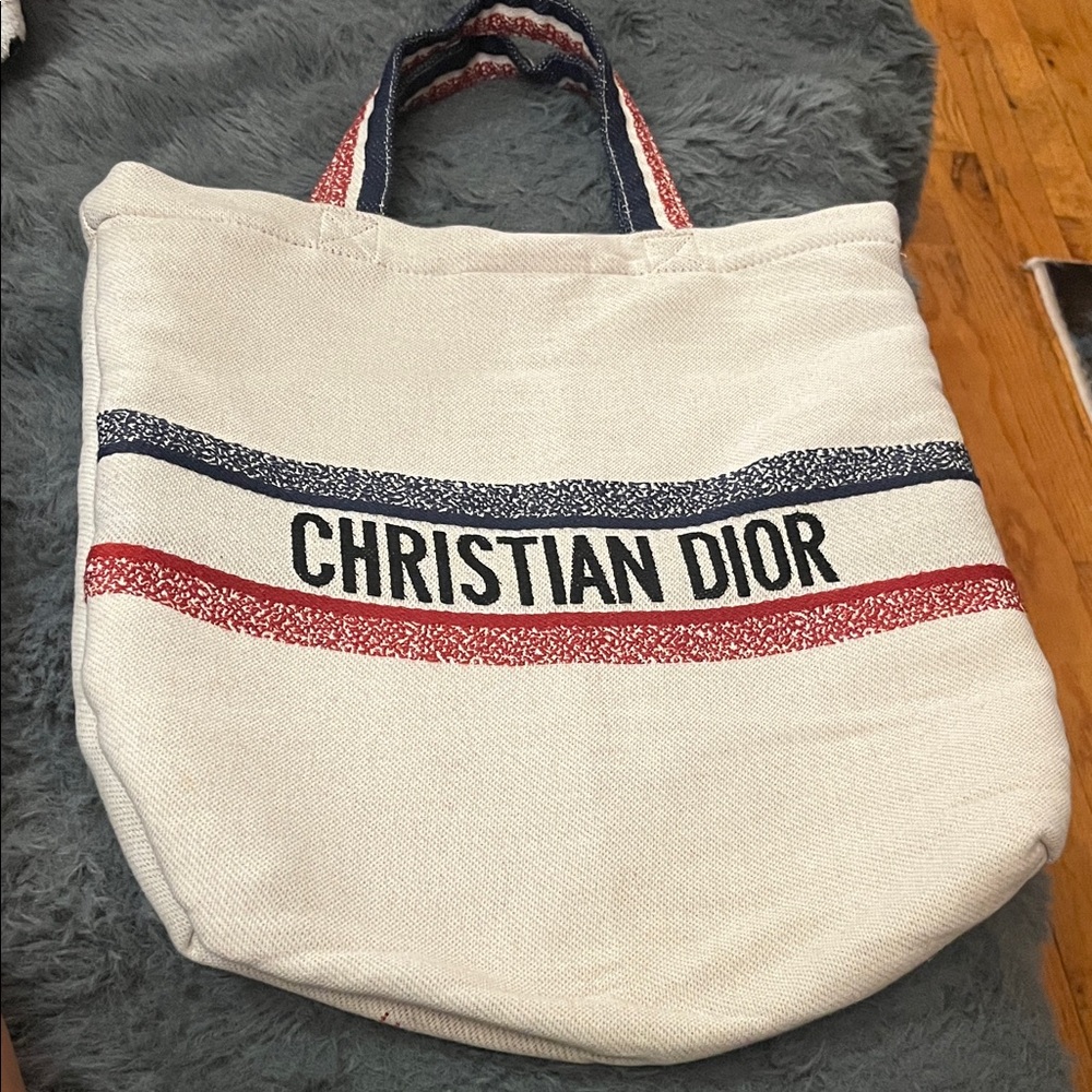 Christian Dior White Tote Bag